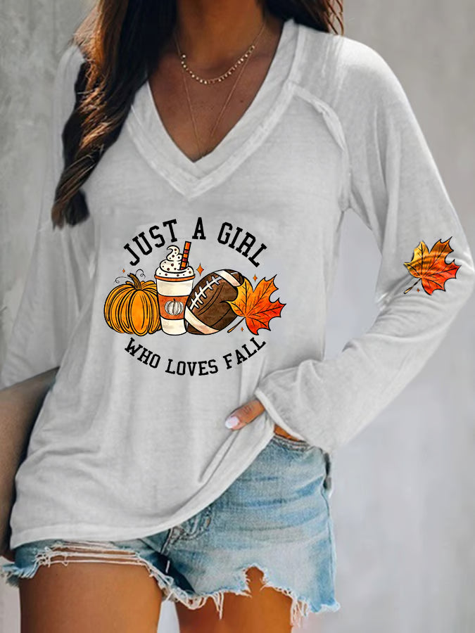 Women's Autumn Pumpkin Print Top