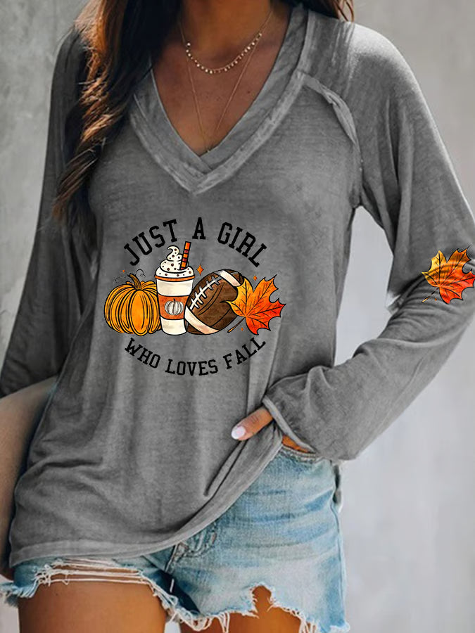 Women's Autumn Pumpkin Print Top
