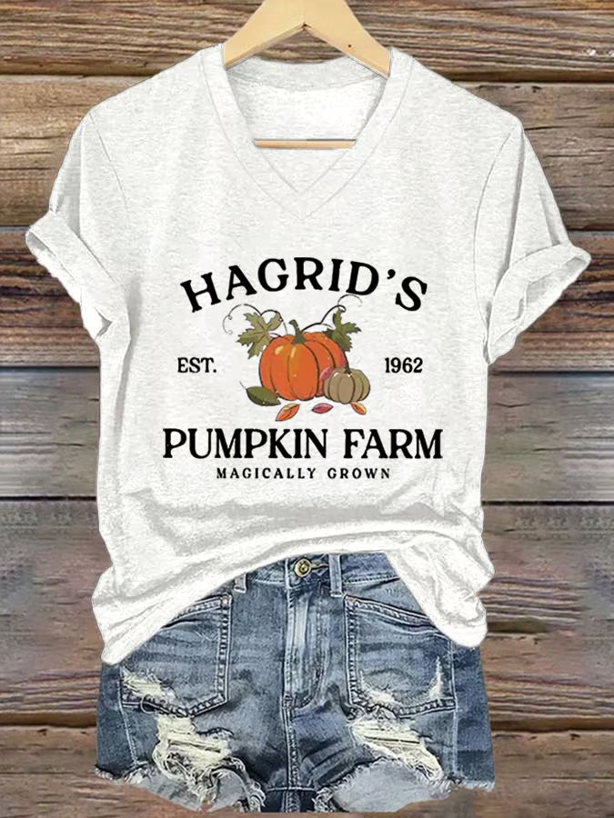 Women'S Hagrid’s Pumpkin Patch Print Casual T-Shirt