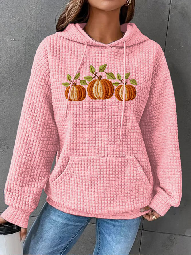 Women's Fall Pumpkin Check Hoodie