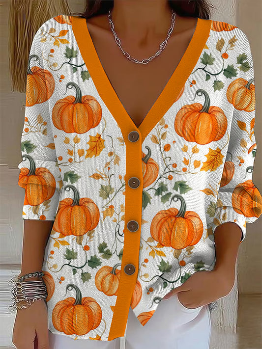 Women's Vintage Autumn Print Cardigan