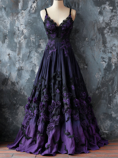 Halloween Bat Dark Rose Women's Spaghetti Strap Maxi Dress