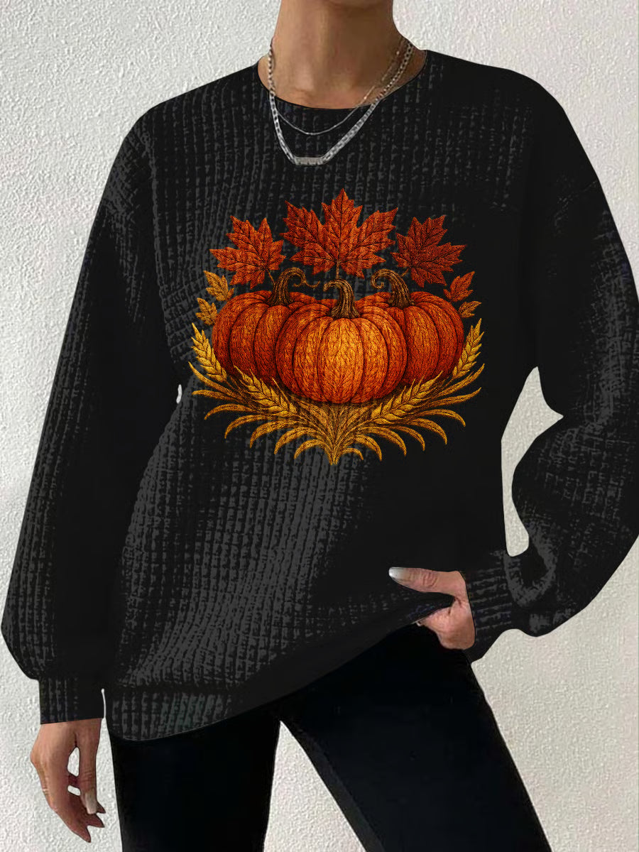 Women's Autumn Pumpkin Print Casual Top