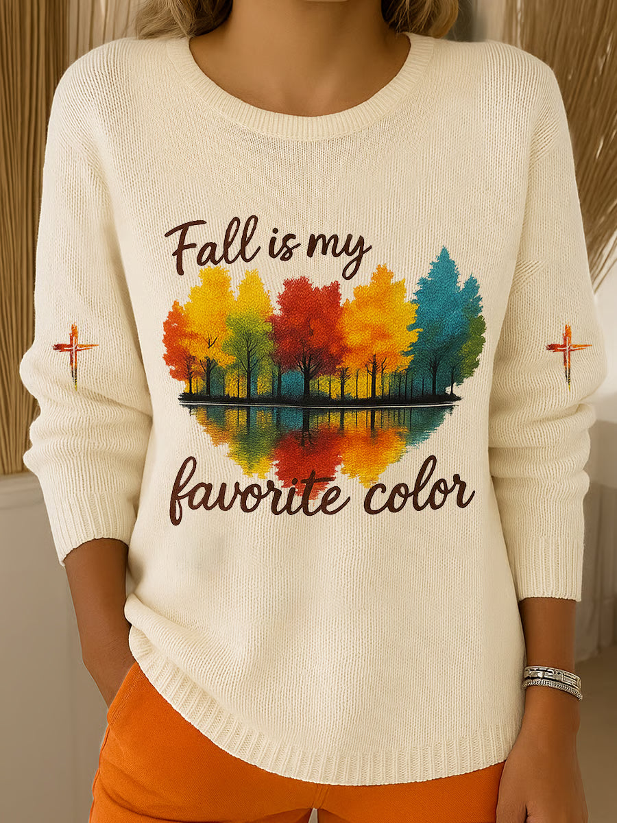 Women's Fall In Love With Autumn Colors Casual Knit Sweater