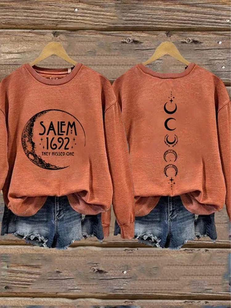 Women's Halloween Salem 1692 They Missed One Print Sweatshirt