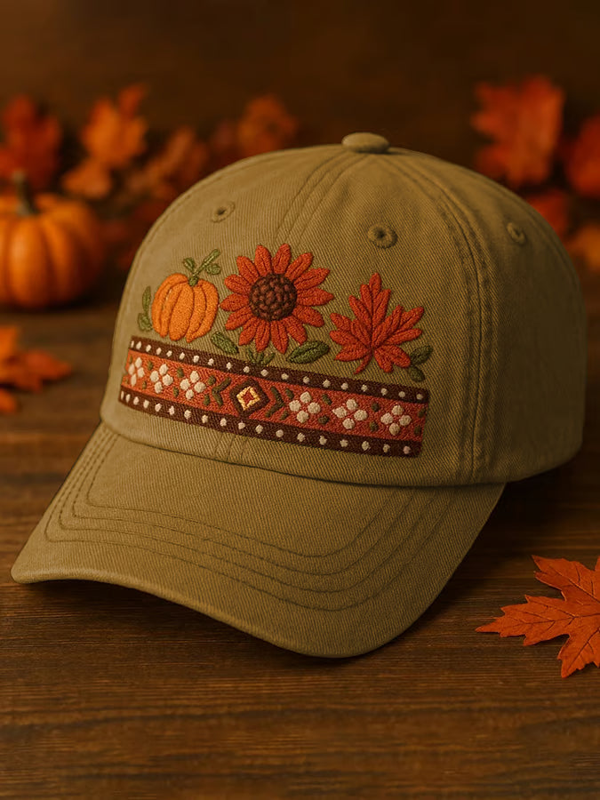 Unisex Faux Embroidery Autumn Baseball Cap