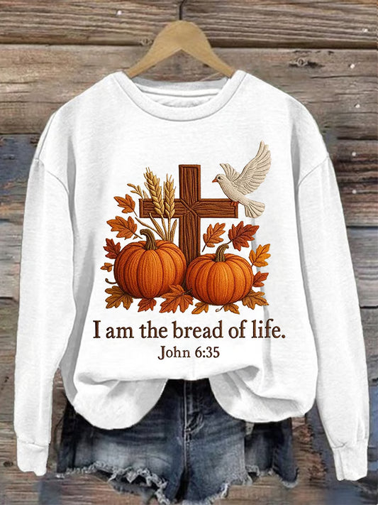 Women'S Casual Faith Print Sweatshirt